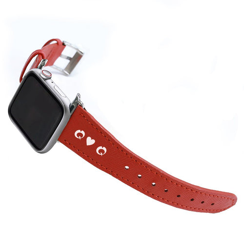 Bisu Bisu Apple Watchband - Red Saffiano Leather - (Watchbands)