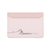 Load image into Gallery viewer, Bisu Bisu Card Holder - Pink Saffiano Leather - (Signature, Daisy)
