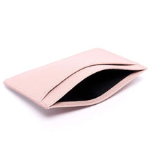 Load image into Gallery viewer, Bisu Bisu Card Holder - Pink Saffiano Leather - (Signature, red Rose)
