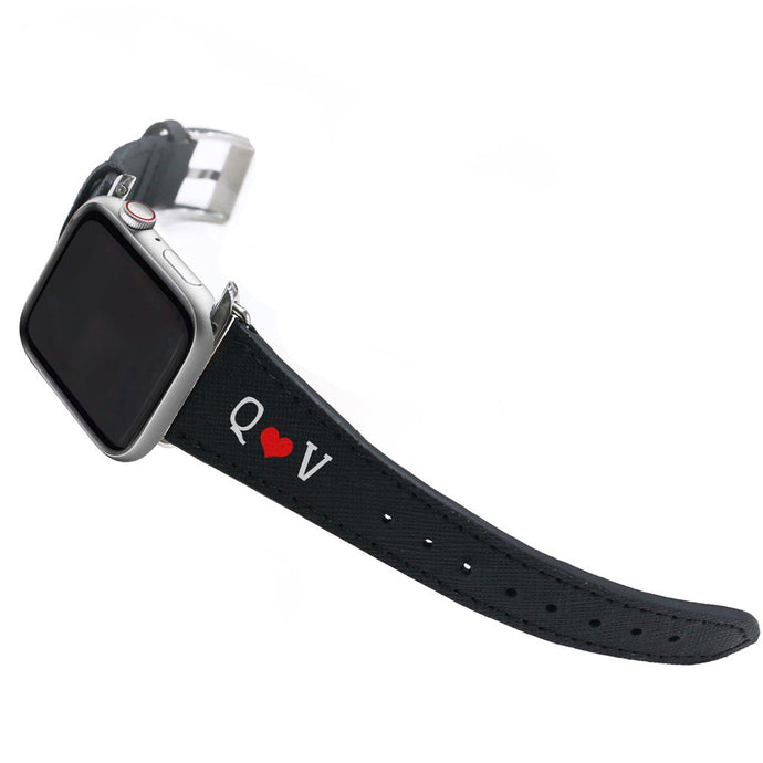 Bisu Bisu Apple Watchband - Black Saffiano Leather - (Watchbands)