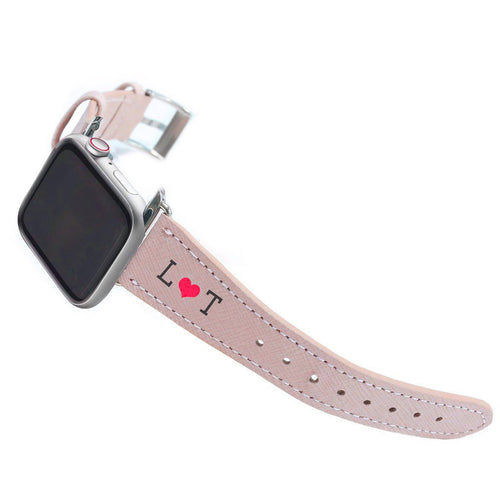 Bisu Bisu Apple Watchband - Pink Saffiano Leather - (Watchbands)
